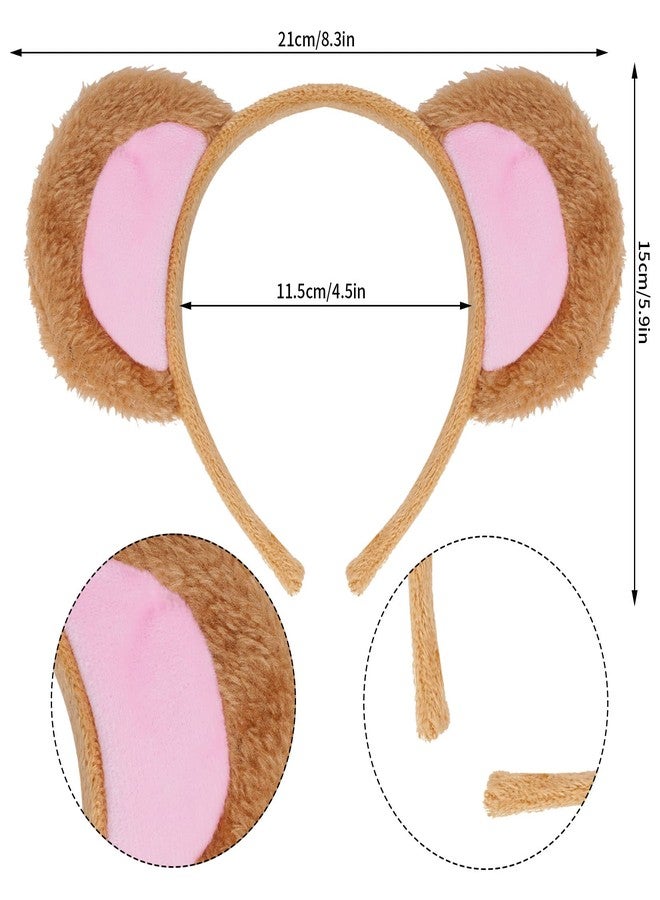 Jmkcoz Monkey Costume Set Gold Monkey Ears Headband Bowtie Tail Bow Tie Animal Fancy Costume for Halloween Cosplay Party Accessories - Image 3